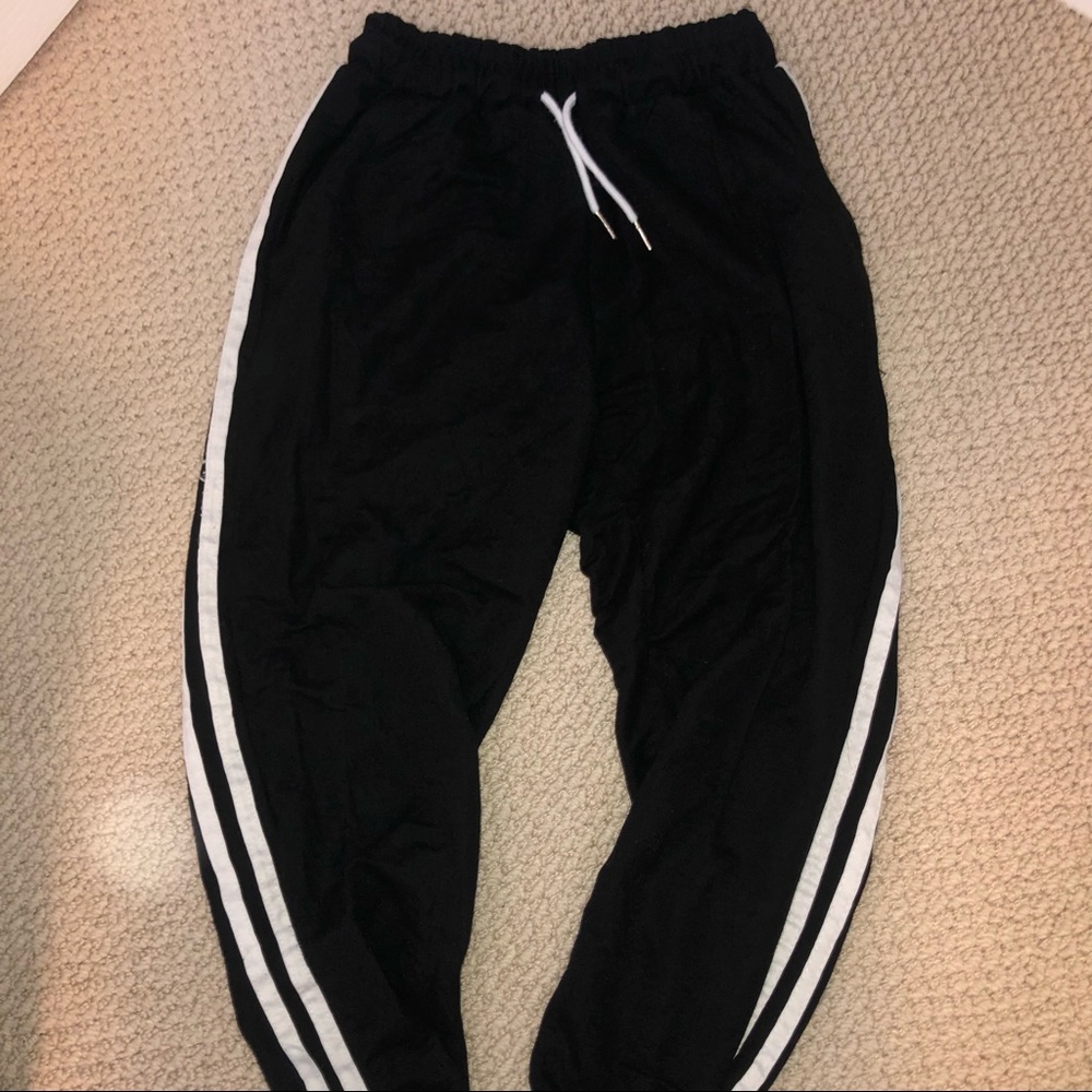 Black Side Stripe Drawstring Joggers